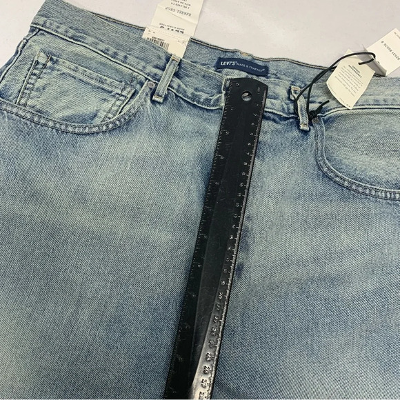 Levis Barrel Crop Jeans Woman 31 Relaxed Fit Embroidery Cut Out Made & Crafted - Picture 14 of 16